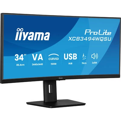 iiyama ProLite XCB3494WQSU-B1, LED-Monitor, 86,7 cm (34 Zoll), schwarz (matt) - Bild 1 von 4
