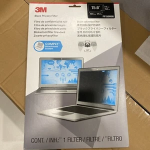 3M Privacy Screen Filter Black -15.6" - PF156W9P Filtre Confidentialite Noir - Foto 1 di 7
