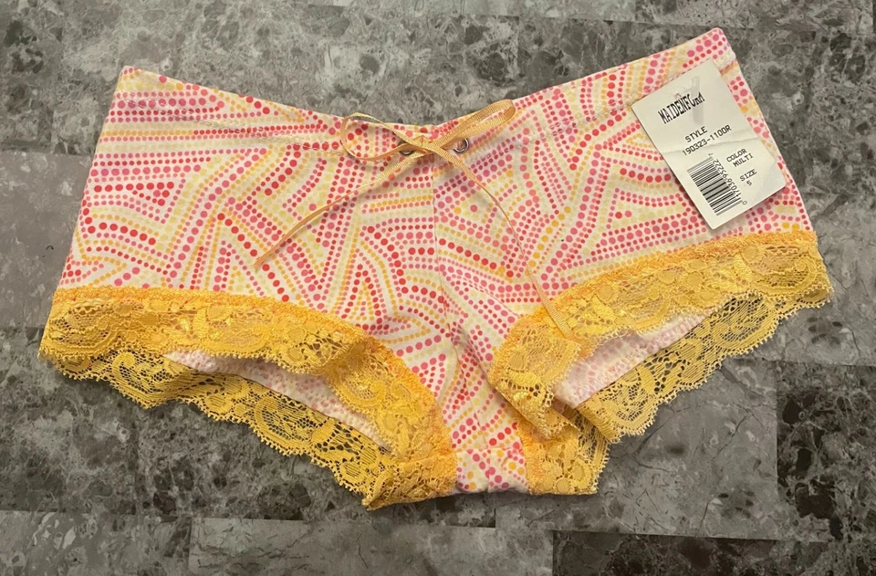NWT MAIDENFORM SIZE 5 SMALL POLKA DOT LACE VINTAGE RARE HIPSTER BOYSHORT PANTIES — 第 1/4 张图片