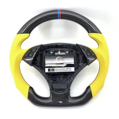 For 04-10 BMW 520i 525i 535i 550i 530i E60 5 Series Carbon Fiber Steering Wheel - Image 1 of 4