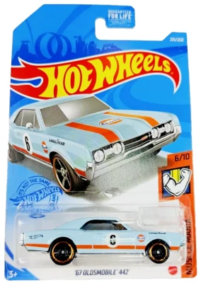 Oldsmobile 442 Gulf 2021 Hot Wheels '67 6/10 Muscle Mania 231/250 fundido a presión Foto 1 de 4