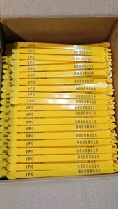 (1000 Qty) ONESEAL PTS 12721 Yellow Plastic Truck Security Seals Numbered XPO - Picture 1 of 4