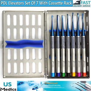 Dental Periotome Luxation Tooth PDL Luxating Root Elevators + 7pcs Cassette Box - Imagen 1 de 10