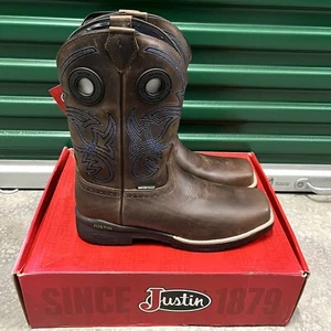 Justin Nitread Nano Composite Square Toe Waterproof Pull On Work Boot Sz 14 D - Picture 1 of 10