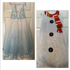 Elsa / Olaf Dress Halloween Costume Medium 8-10 Girls Transforming - Picture 1 of 20