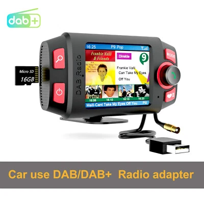 In Car DAB/ DAB+Digital FM Radio Adapter Receiver with Bluetooth Music Streaming - Image 1 of 4