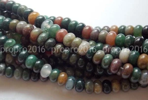 Multicolor Indian Agate Loose Beads 5x8mm Rondelle Gems Beads for Jewelry Making - Picture 1 of 6