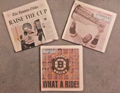Boston Bruins Win Stanley Cup 2011 Boston Globo/Herald + Bonus 6-16-11 Foto 1 de 4