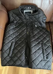 Mens US Polo Assn. Quilted Black Vest Puffer FullZip (Size L) Great Condition - Picture 1 of 4