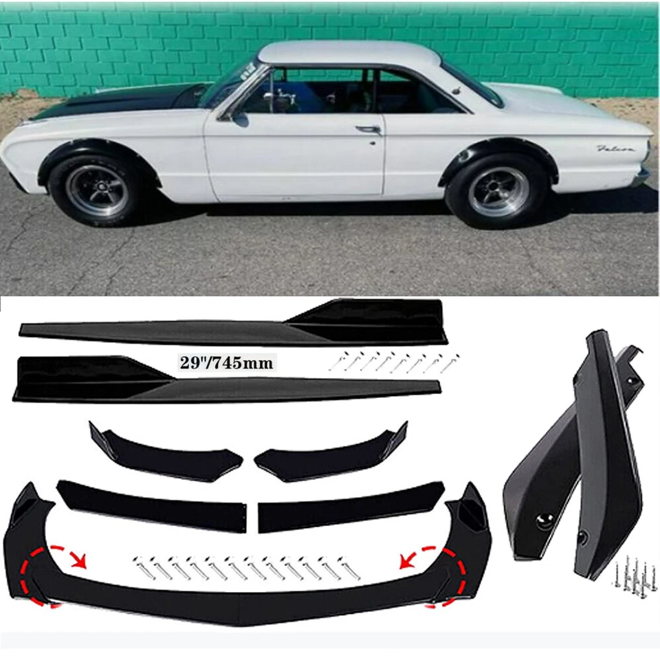 Front Bumper Lips Kits Rear Part For FORD FALCON Black - Image 1 of 4