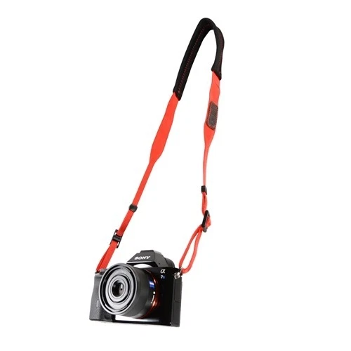 Padded Neck Shoulder Strap with RED Grosgrain Ties Nikon Canon Pentax Sony  - Image 1 of 1
