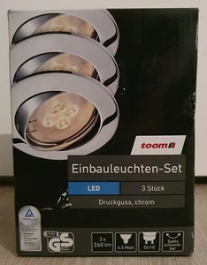 Einbauleuchten-Set toom LED 3 Stück Druckguss, Chrom - Bild 1 von 8