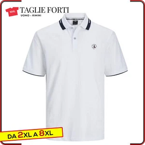 men's short sleeve cotton polo shirt with collar PLUS SIZES from 3xl to 8xl Jack - Foto 1 di 3