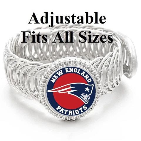 New England Patriots Football Sterling Silver Mens Womens Bracelet w GiftP D11 Cover