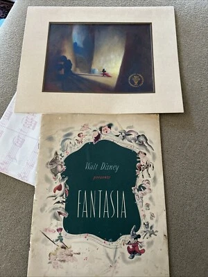 Vintage Fantasia Program & MICKEY MOUSE Lithograph Walt Disney Commemorative - Image 1 of 4