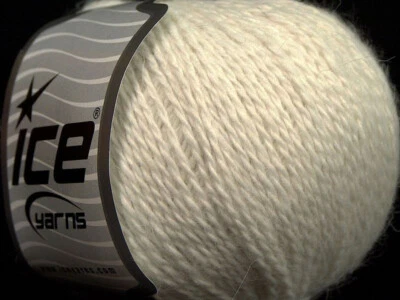 6-Skein Lot Angora Cashmere Yarn Fine 6x50g/200m Ecru - Image 1 of 4