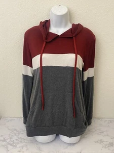 Suéter con Capucha Tejido Fino Manga Larga PINKMSTYLE para Mujer S Rojo Gris Pullover S - Imagen 1 de 5