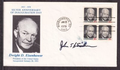 1978 Dwight D Eisenhower Sc 1393 signed by son John S D Eisenhower, with cachet - Image 1 of 2