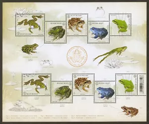 Belgium, 2022 Frogs in Belgium Issue, Sheet of 10 Stamps, VF/XF MNH, No Faults - Picture 1 of 1