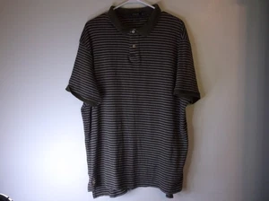 RALPH LAUREN Pima Cotton Polo Shirt Mens XXL Gray White Stripe Soft RN 41381 - Picture 1 of 4