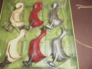 Juego de 6 adornos de pato de madera Smith & Hawken nuevos en caja 2008 - Imagen 1 de 2