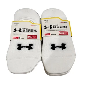 UNDER ARMOUR Womens White Training Ultra Low Socks Sz 7-10.5 - 6 Pairs - - Picture 1 of 2