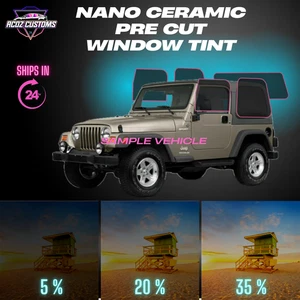 Ceramic for Jeep Wrangler Pre Cut Window Tint 1996-2006 All Sides + Back - Picture 1 of 5