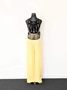 Forever 21 Sheer Black Beaded Rhinestone Embellished Cropped Tank top Boho Trend - Picture 1 of 10