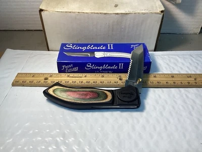 VINTAGE FROST JAPAN RARE TANTO SLINGBLADE 2 POCKET KNIFE. CARGILL SIDE LOCK. NOS - Image 1 of 4