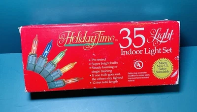 Vintage Holiday Time 35 Indoor Christmas Lights Multicolor – Blinking Option - Image 1 of 2