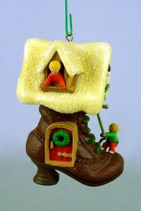 1985 PUNZE ANDENKEN WEIHNACHTSSCHMUCK KINDER IM SCHUH - Bild 1 von 7