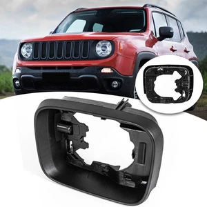 Black Exterior Rearview Side Mirror Frame Cover For Jeep Renegade 2016-21 Left - Picture 1 of 15