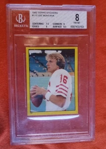 Joe Montana 1982 Topps Sticker Football NFL 49ers #113 BGS Graded 8 NM-MINT - Bild 1 von 5