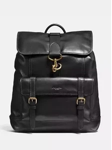 Mochila de cuero Coach Bleecker negra de latón - Imagen 1 de 19