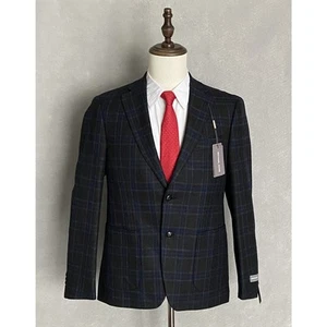 Michael Kors Men's 38 Short Sport Coat Classic Fit Wool Gray & Blue Check NEW - Picture 1 of 8