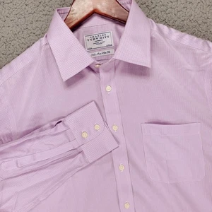 CHARLES TYRWHITT Non Iron Slim Fit Dress Shirt Men's 17/35 Lavender Check NWOT - Picture 1 of 9