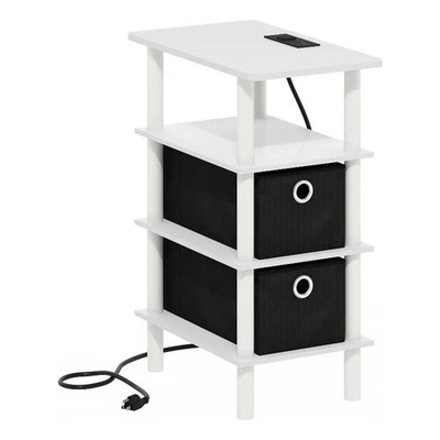 Mesa auxiliar Furinno Turn-N-Tube de 4 niveles en mesa auxiliar en blanco/blanco/negro Foto 1 de 4