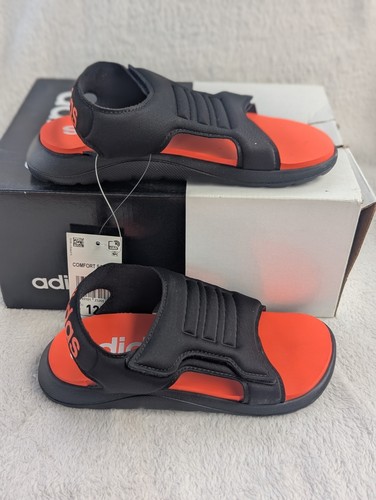 Sandalo comodo Adidas unisex bambino taglia 12K C EG2232 nero arancione con cinturini