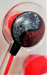 Lote de 10 auriculares calaveras de alambre vivo Ying Yang digital en la oreja negro/rojo Halloween - Imagen 1 de 5