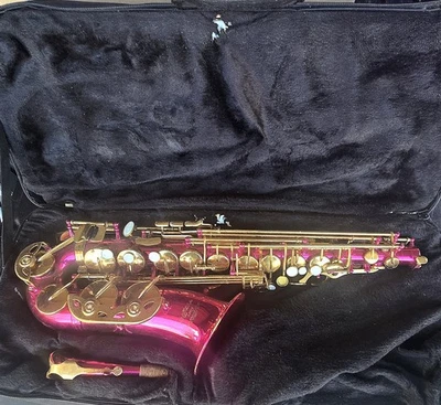 GLORY Saxofón Alto Rosa Metálico Eb Incluye Estuche Suave Bolsa de Concierto LEER NOTAS Foto 1 de 4