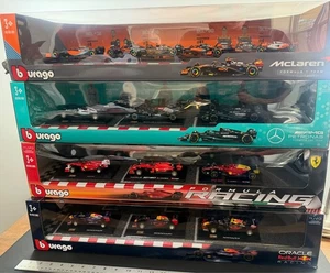 Set auto pressofuse Costco Bbrago Formula 1 1/43 Mercedes Red Bull McLaren Ferrari - Foto 1 di 12