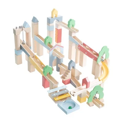 Kugelbahn aus Holz - 60-teilig inkl. 20-teiligem Ergänzungsset zum Landschaft... - Bild 1 von 4