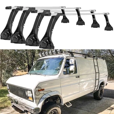 For Ford Econoline E150 E250 E350 63" Roof Rack Cross Bar Cargo Carrier Gutter - Image 1 of 4