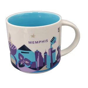 Starbucks Mug You Are Here Collection Memphis Skyline Blue Ceramic Coffee Cup - Picture 1 of 7