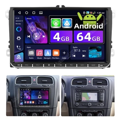 Per VW Passat Polo Golf 5/6 Tiguan Touran Jetta Seat Autoradio 4G+64G Android 15 - Immagine 1 di 4