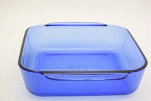 Pyrex Casserole Dish Cobalt Blue 8 x 8 x 2 Inch 222-R 2-Qt Made in USA Vintage - Picture 1 of 6