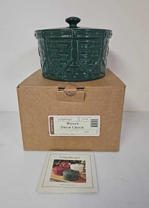 Longaberger Pottery Woven Drum Crock with Lid #30349 Open Box - Picture 1 of 11