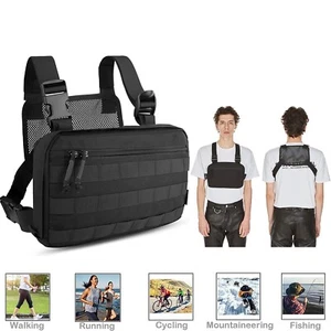 Outdoor Utility Chest Pack Tactical Chest Bag For Men Chest Rig Pouch Holster - Picture 1 of 12