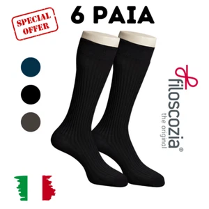 6 paia calze uomo lunghe filo di scozia calzini lunghi cotone a costina estive - Imagen 1 de 1