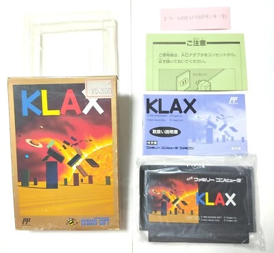 KLAX 1990 Box Manual Nintendo Famicom NSE Japan Complete in Box - Image 1 of 3